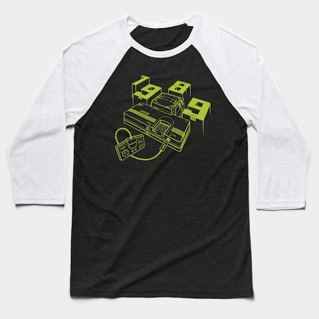 1989 TurboGrafx-16 Line Art Baseball T-Shirt by Mattgyver